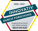 Siegel 2020/2021 - Innovativ durch Forschung - Ausgezeichnet durch den Stifterverband